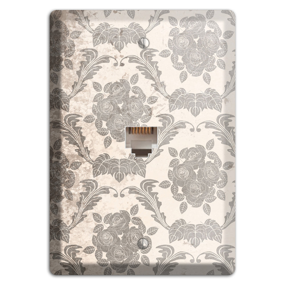 Pearl Bush Vintage Rose Damask Phone Wallplate