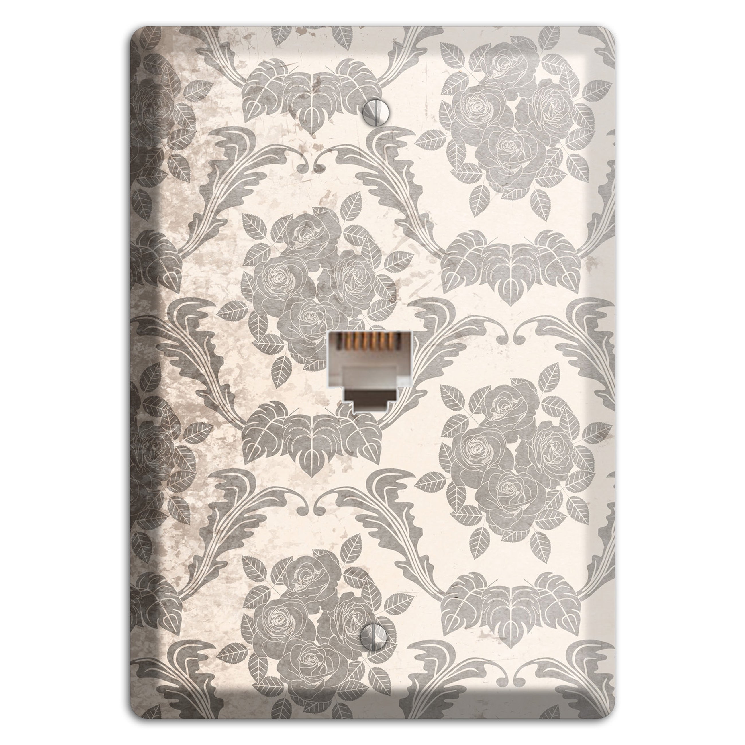 Pearl Bush Vintage Rose Damask Phone Wallplate