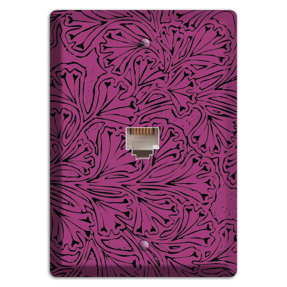 Deco Plum Interlocking Floral Phone Wallplate