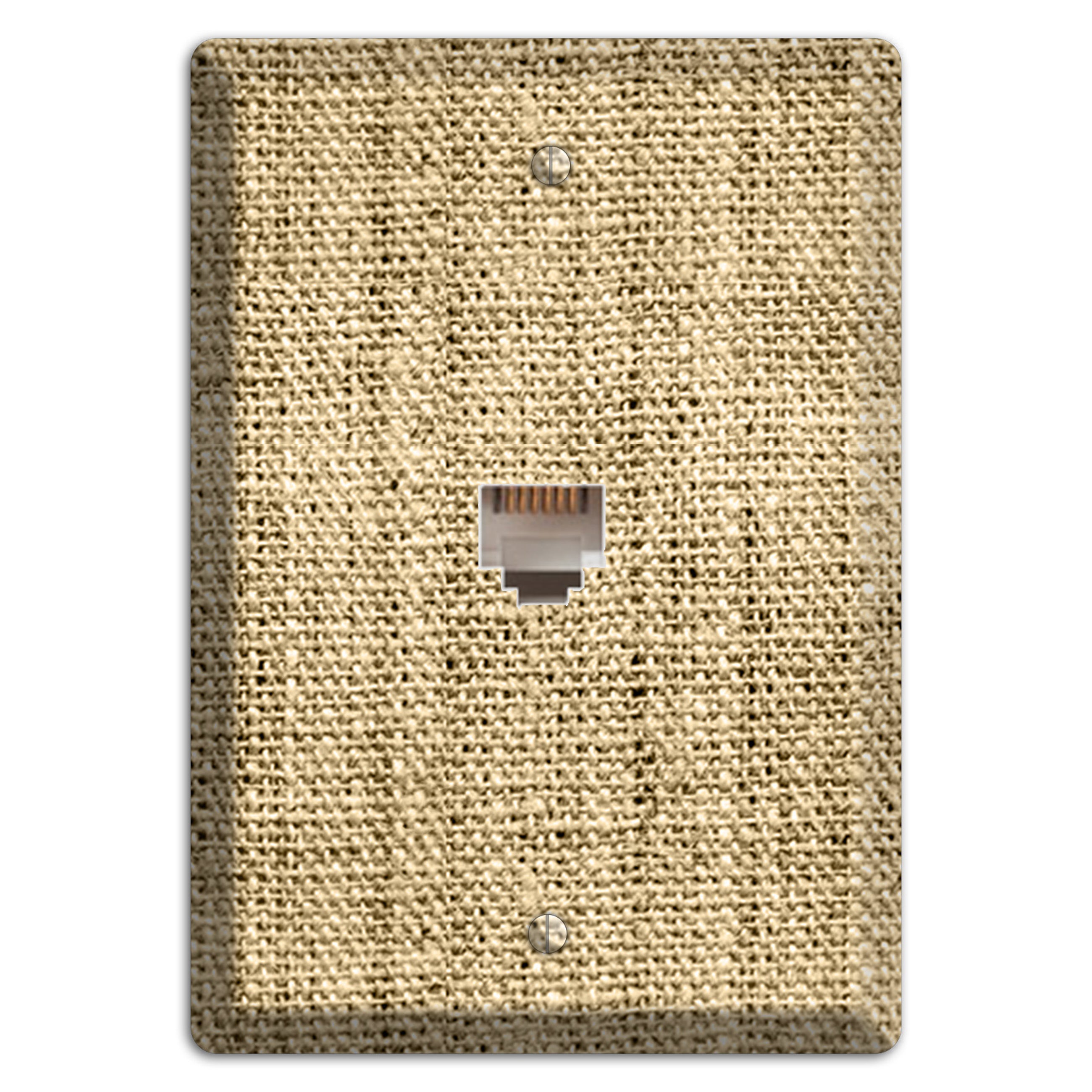 Indian Khaki Burlap Phone Wallplate