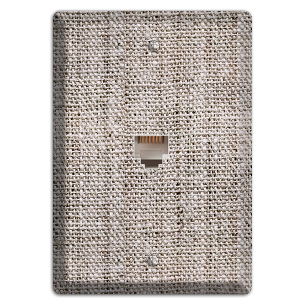 Natural Gray Burlap Phone Wallplate