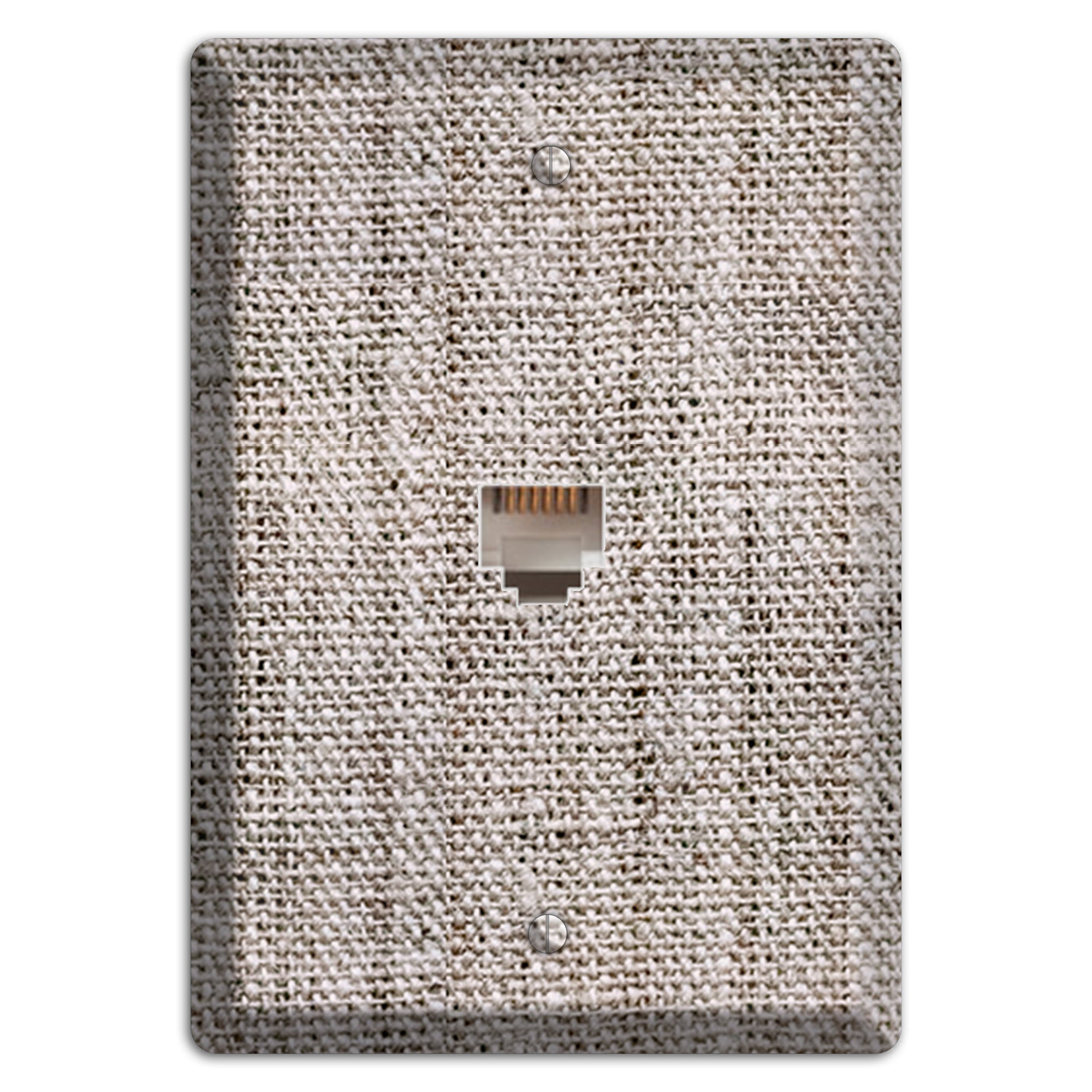 Natural Gray Burlap Phone Wallplate