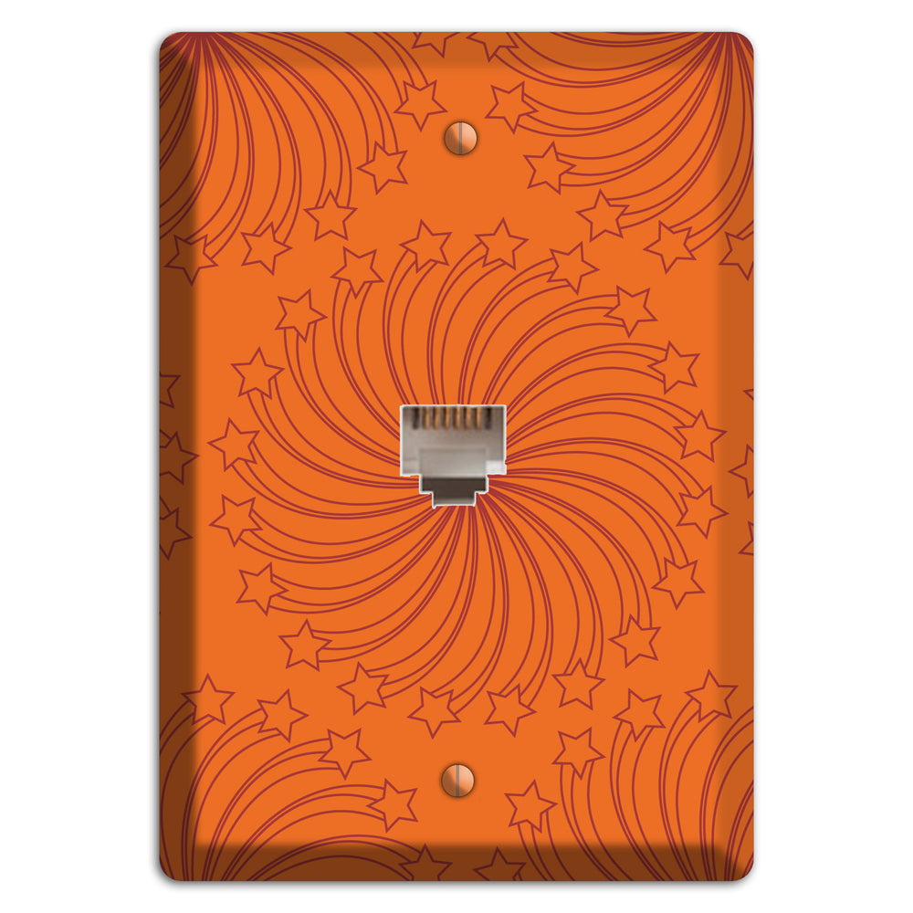 Multi Orange Star Swirl Phone Wallplate