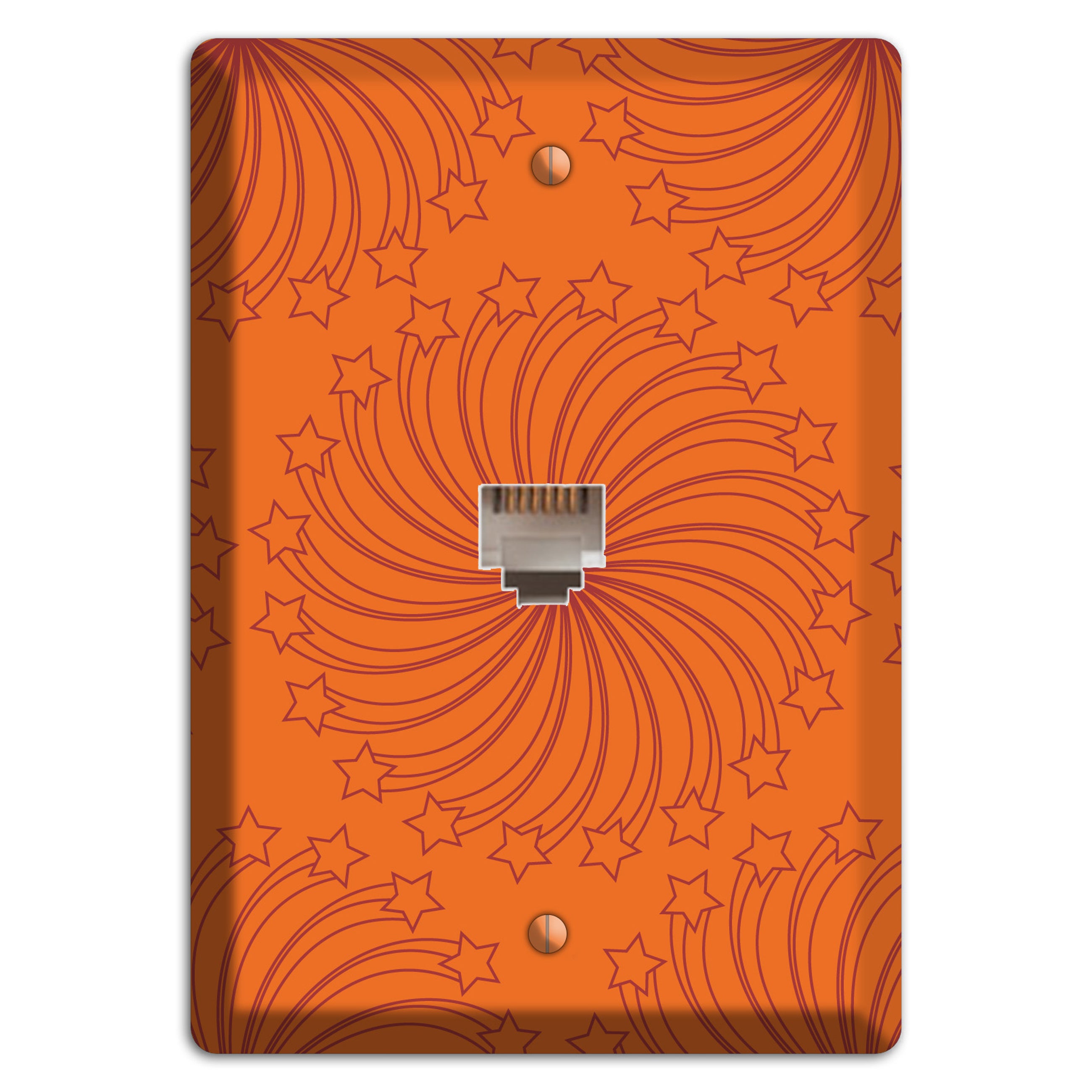Multi Orange Star Swirl Phone Wallplate