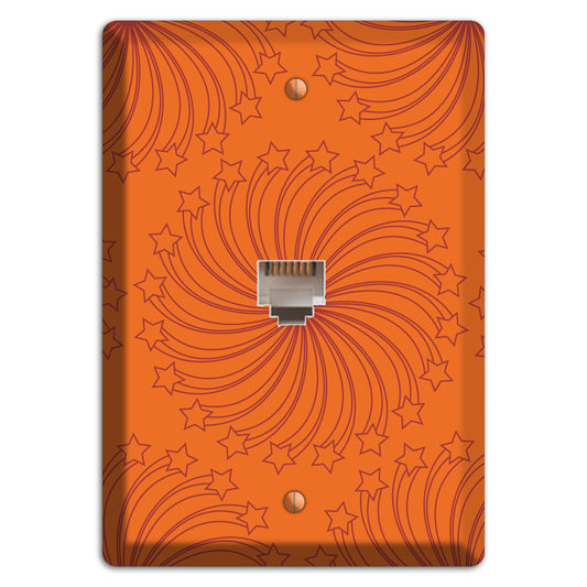 Multi Orange Star Swirl Phone Wallplate