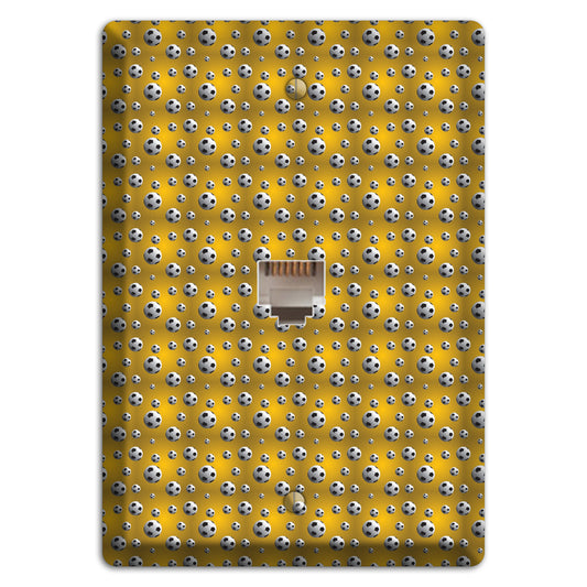 Yellow with Soccer Balls Phone Wallplate