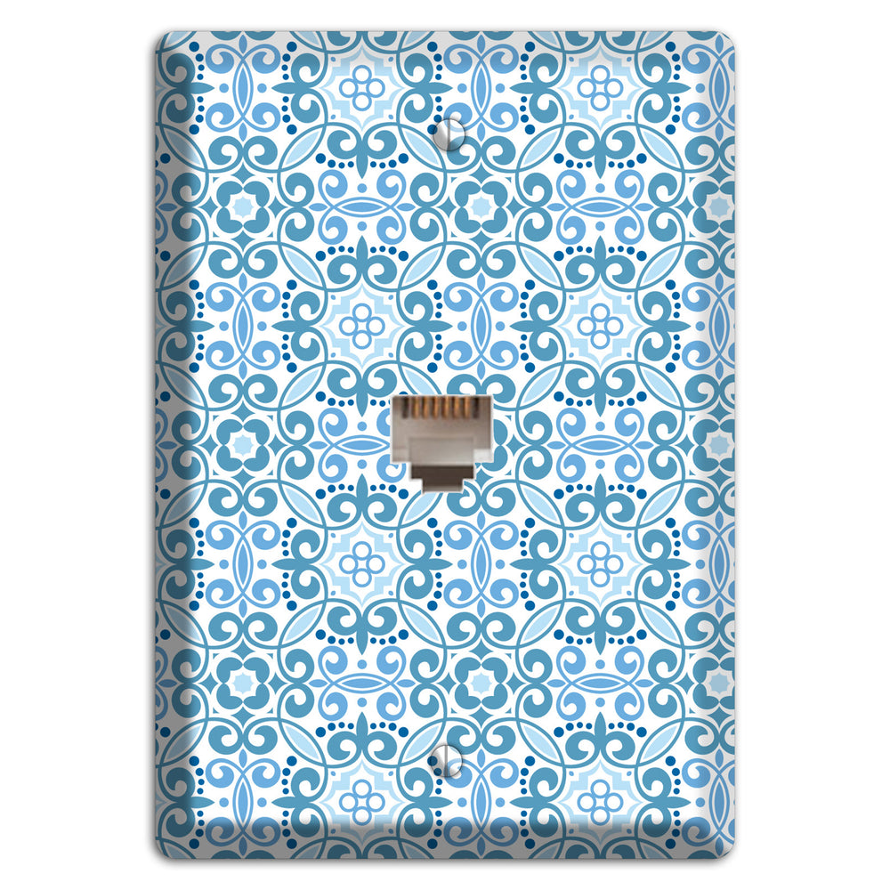 Multi Blue Foulard Phone Wallplate