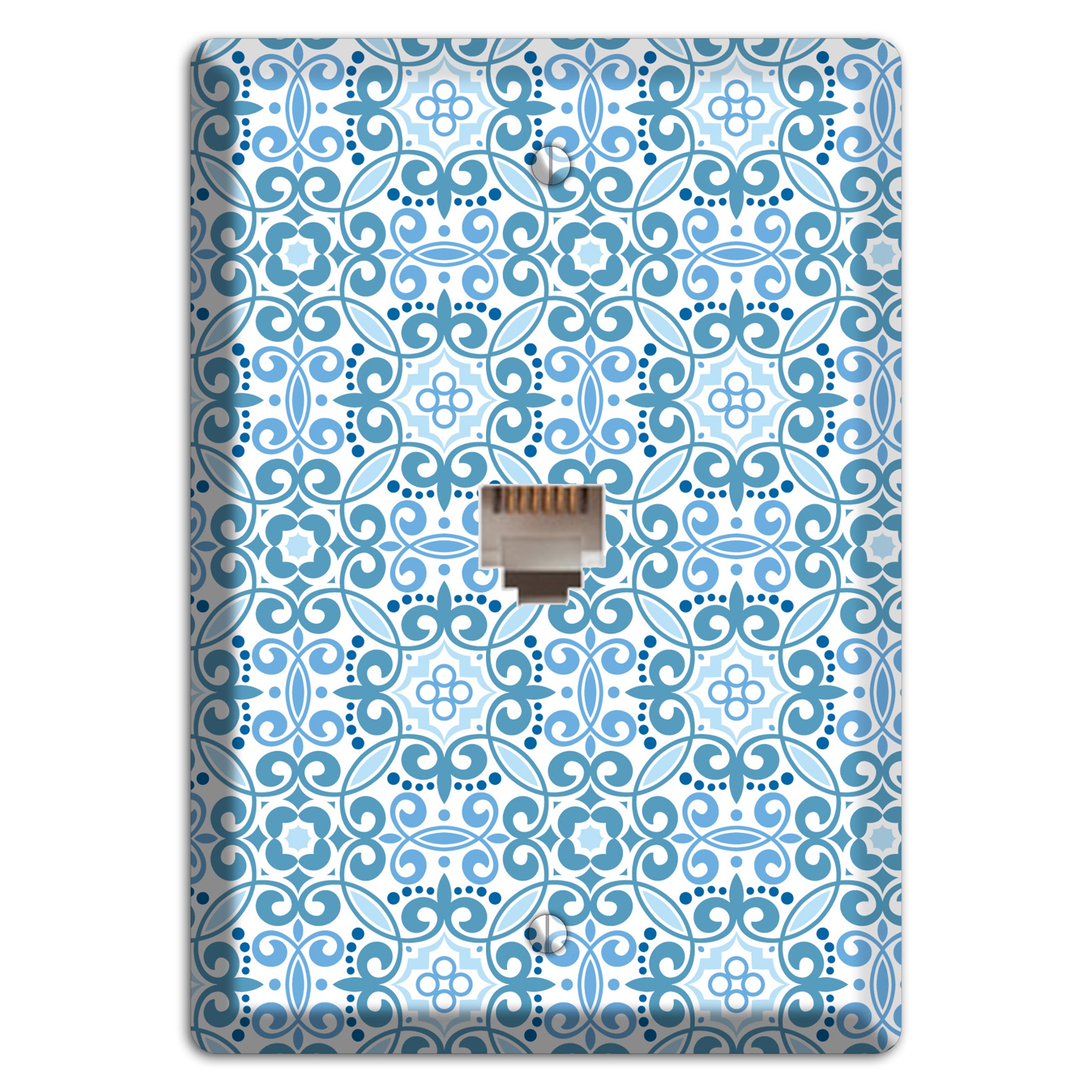 Multi Blue Foulard Phone Wallplate