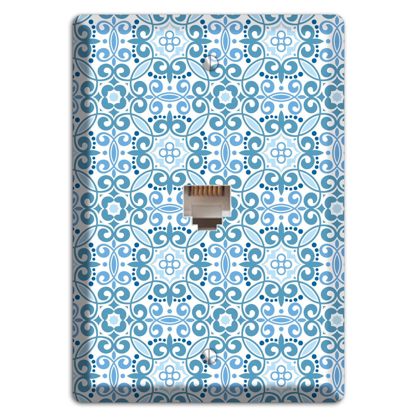 Multi Blue Foulard Phone Wallplate