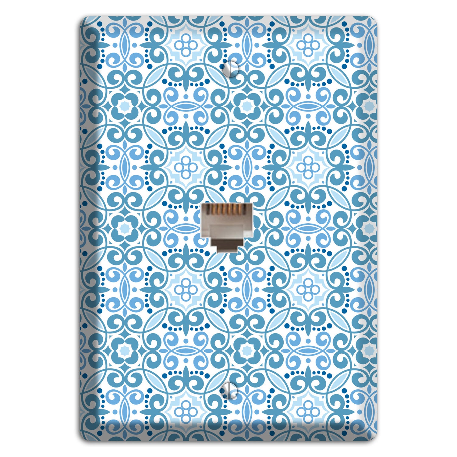 Multi Blue Foulard Phone Wallplate