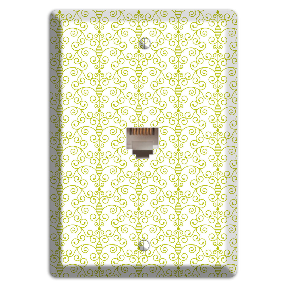 Olive Toile Half Drop Phone Wallplate