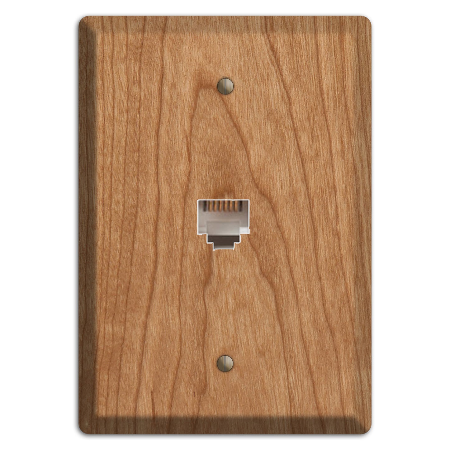 Unfinished Cherry Wood Phone Hardware with Plate