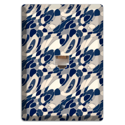 Blue and Beige Large Abstract Phone Wallplate