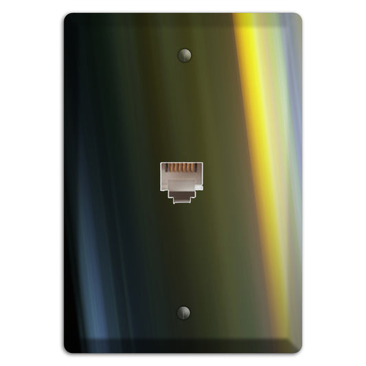 Black with Yellow Ray of Light Phone Wallplate