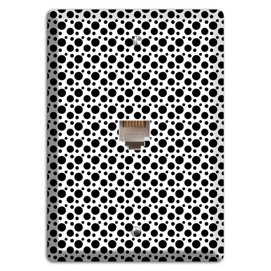 White with Black Small and Tiny Polka Dots Phone Wallplate