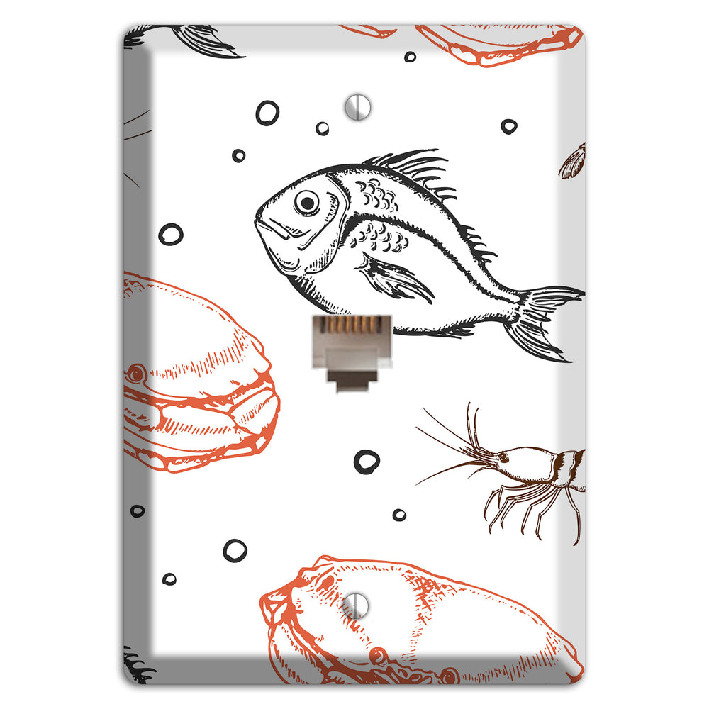 Mixed Sea Life Style 3 Phone Wallplate