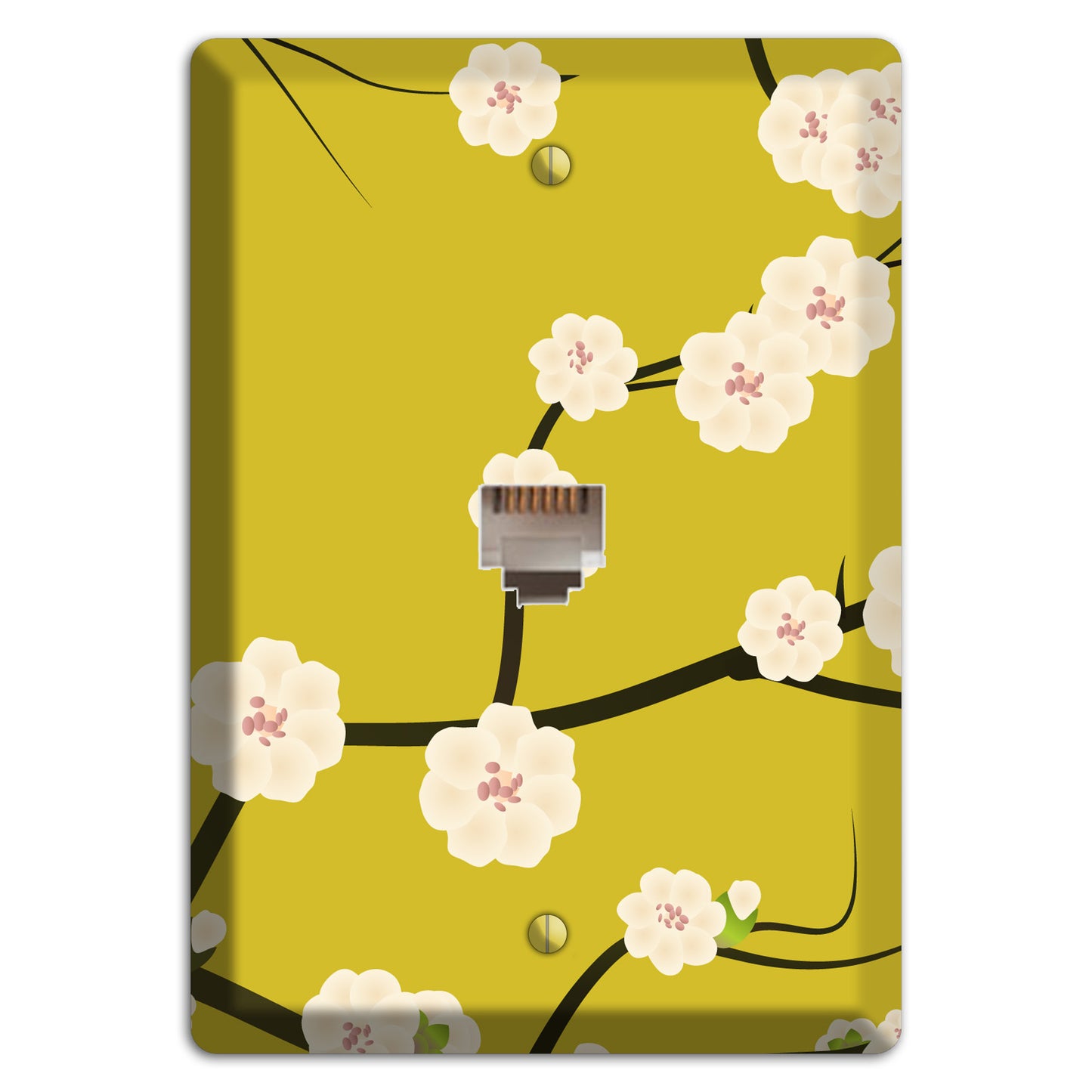 Yellow Chery Blossoms Phone Wallplate