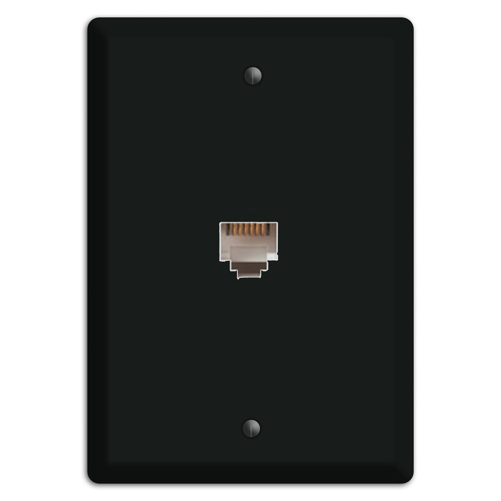 Baxter Matte Black Metal Phone Wallplate