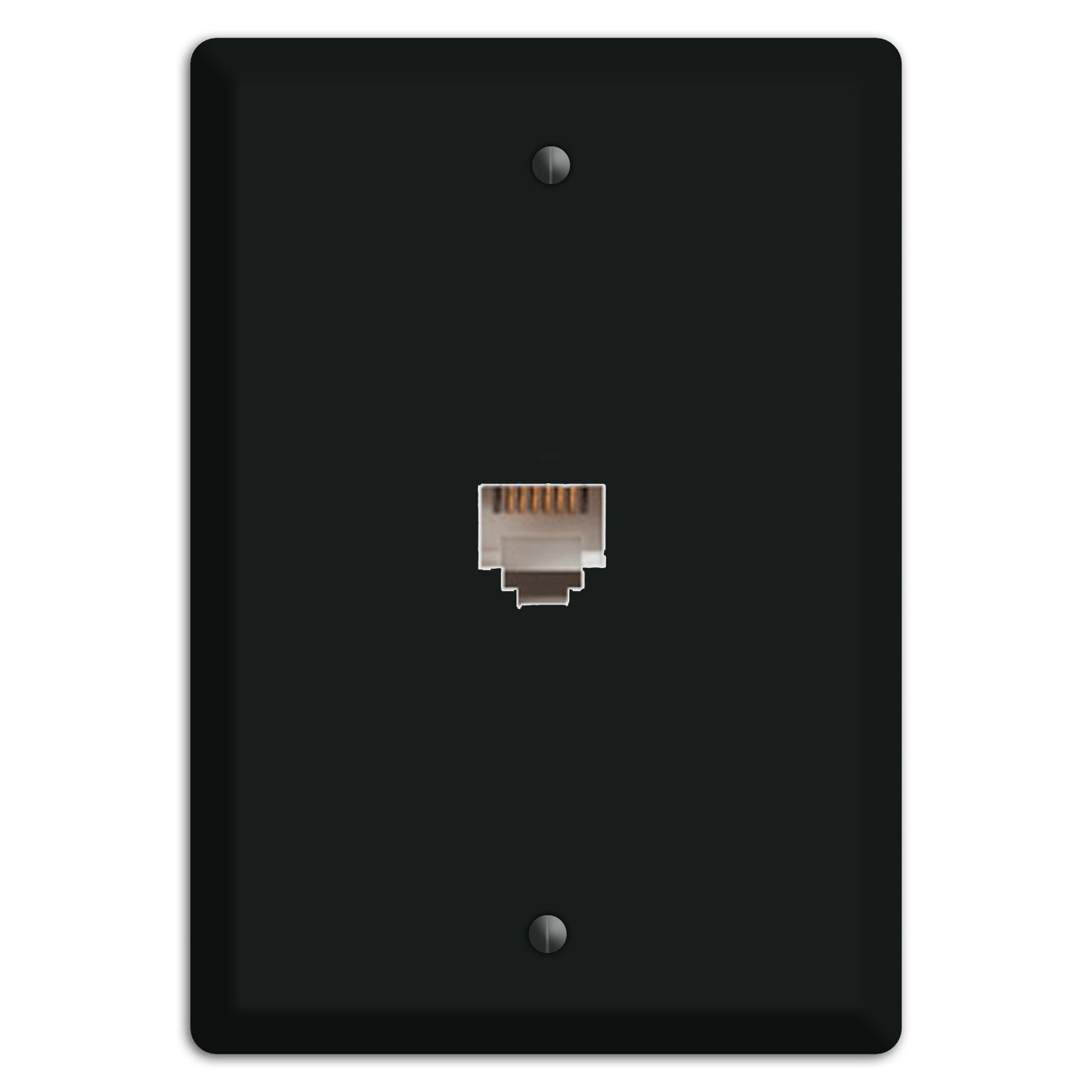 Matte Black Metal Phone Wallplate
