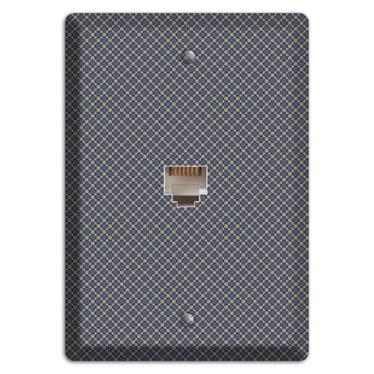 Blue-grey Arabesque Phone Wallplate