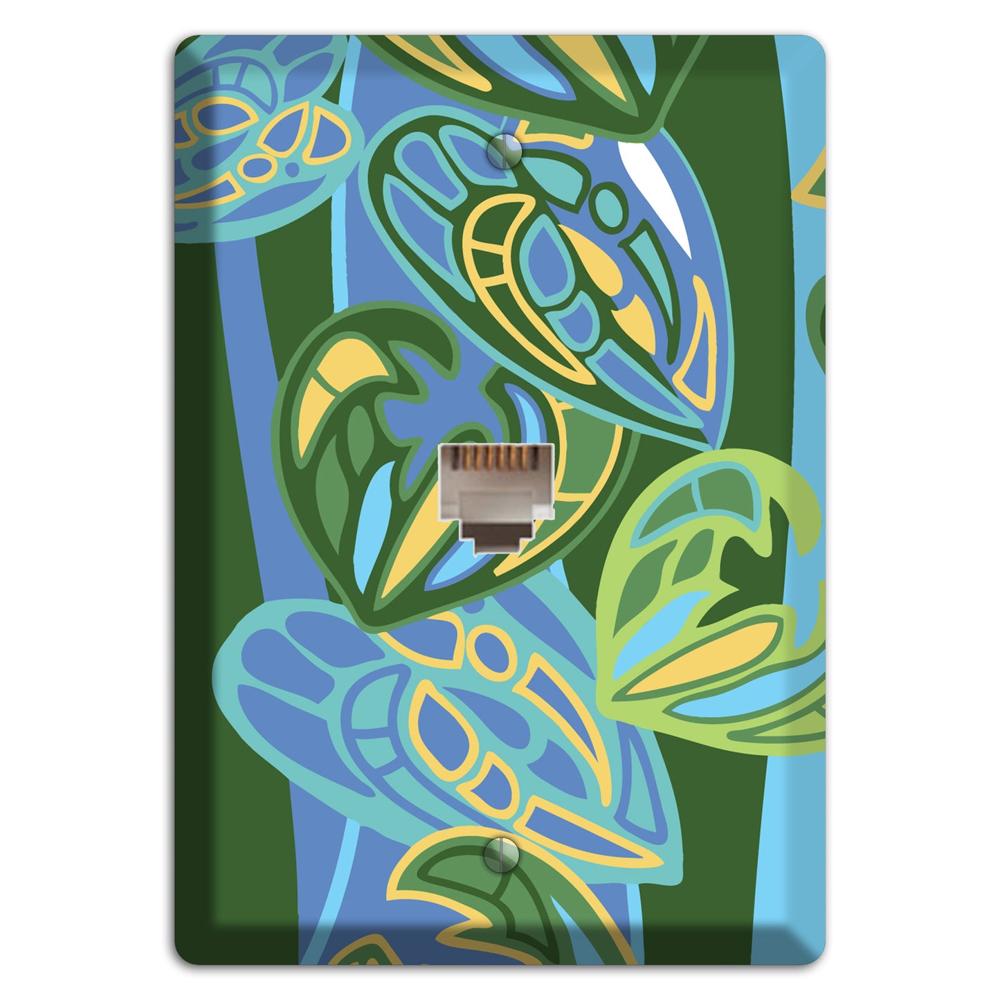 Pacific Blue and Green Phone Wallplate