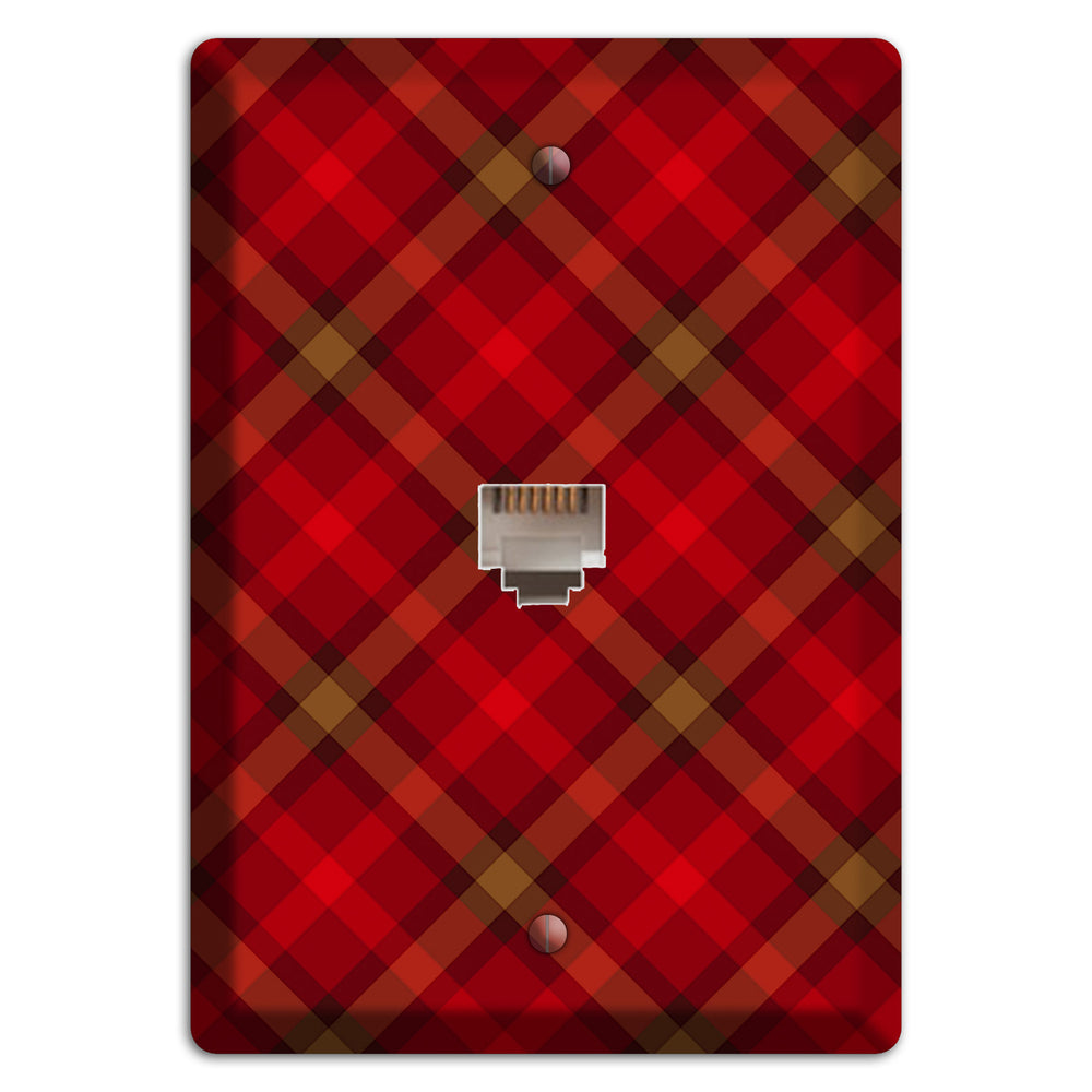 Red Tartan Phone Wallplate