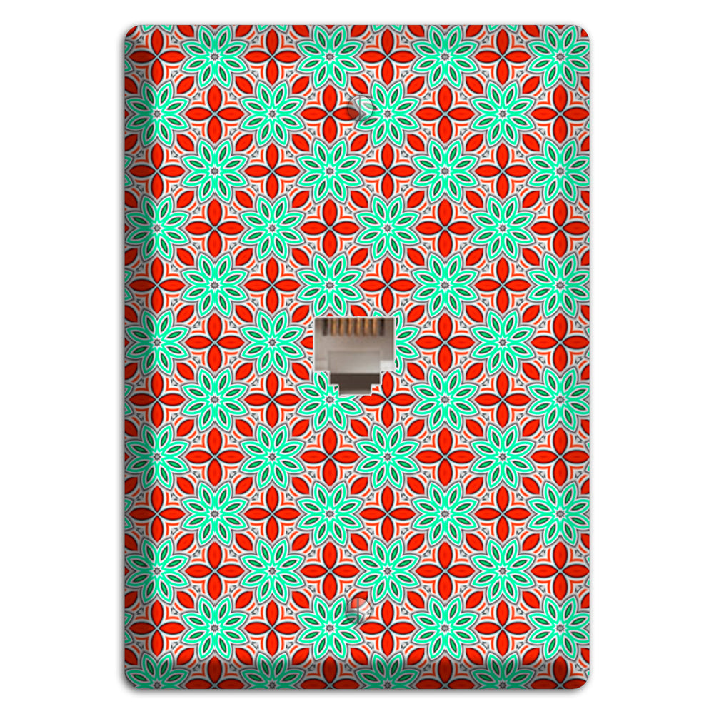 Green and Red Foulard Phone Wallplate