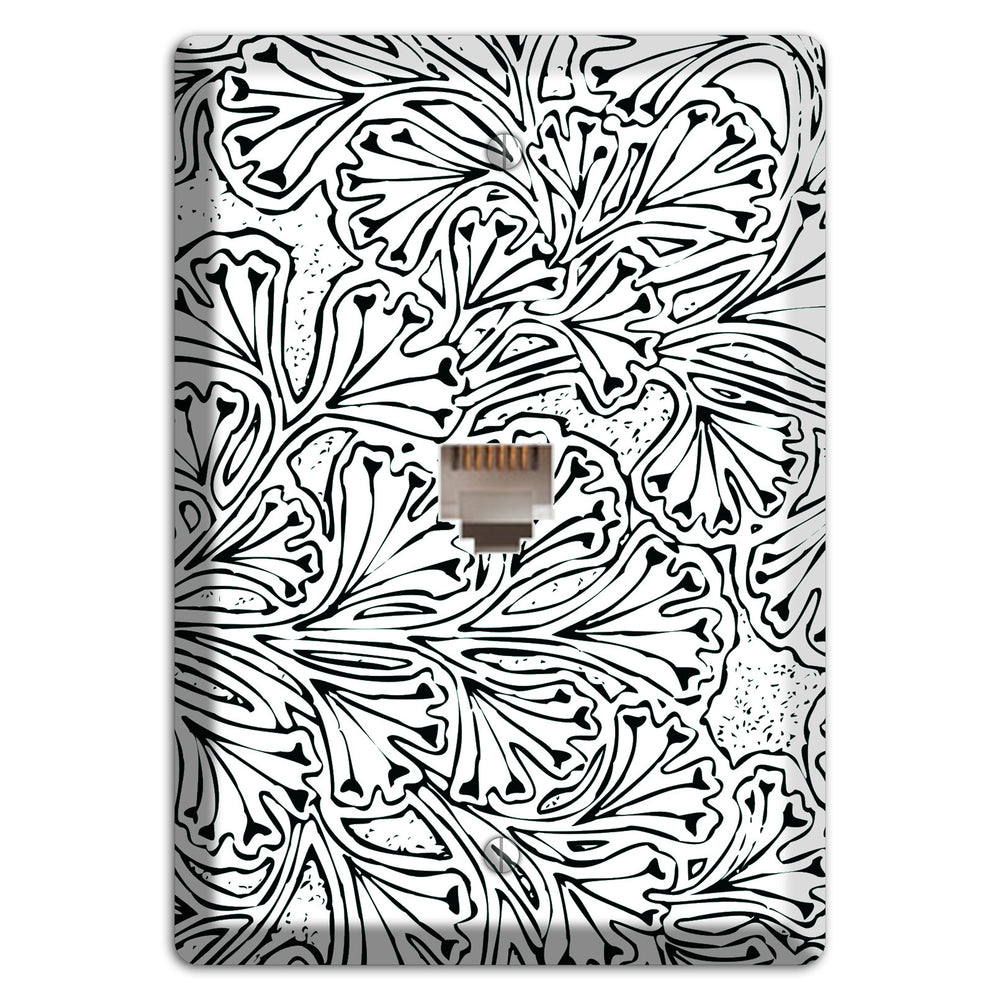Deco Olive Interlocking Floral Phone Wallplate
