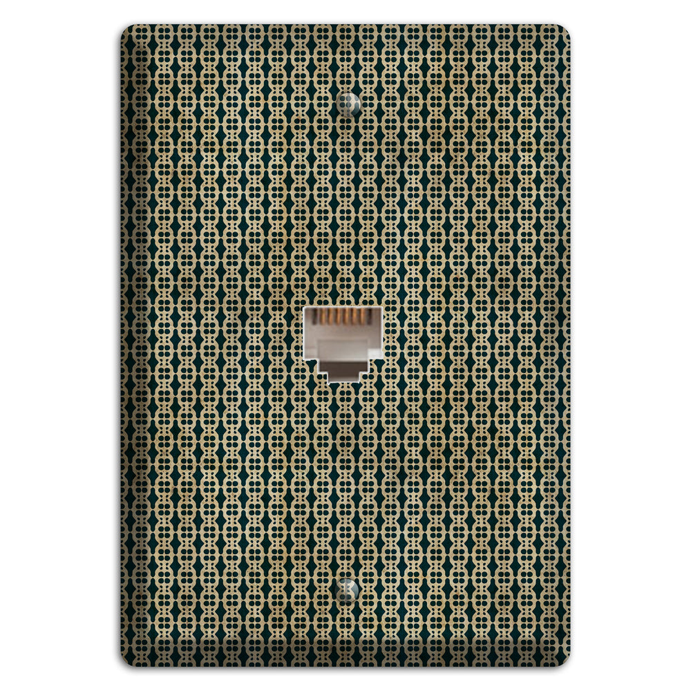 Dark Green Grunge Tiny Tiled Tapestry 3 Phone Wallplate