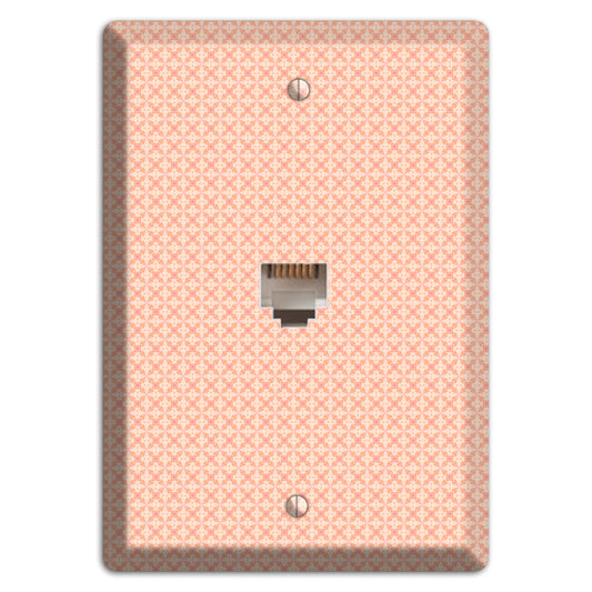 Peach Quatrefoil Phone Wallplate