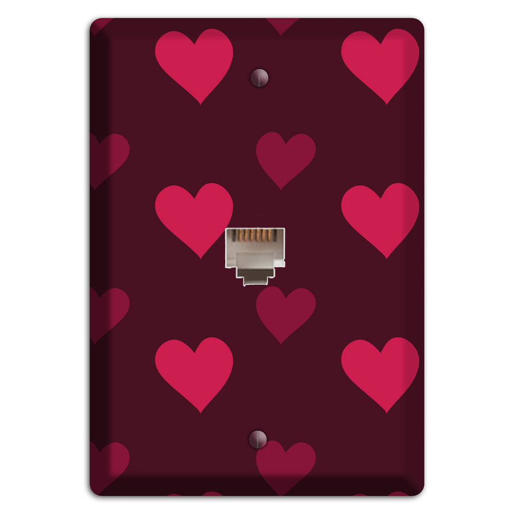 Tiled Large Hearts Phone Wallplate