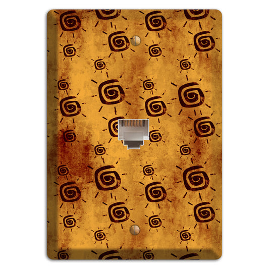 Mustard with Maroon Swirl Phone Wallplate
