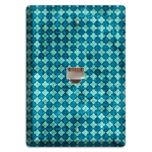 Turquoise Grunge Diamond 2 Phone Wallplate