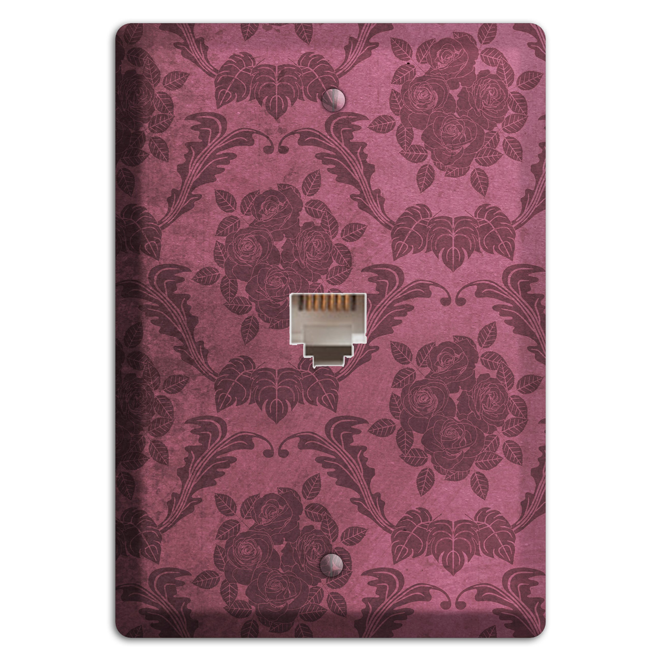 Turkish Rose Vintage Rose Damask Phone Wallplate