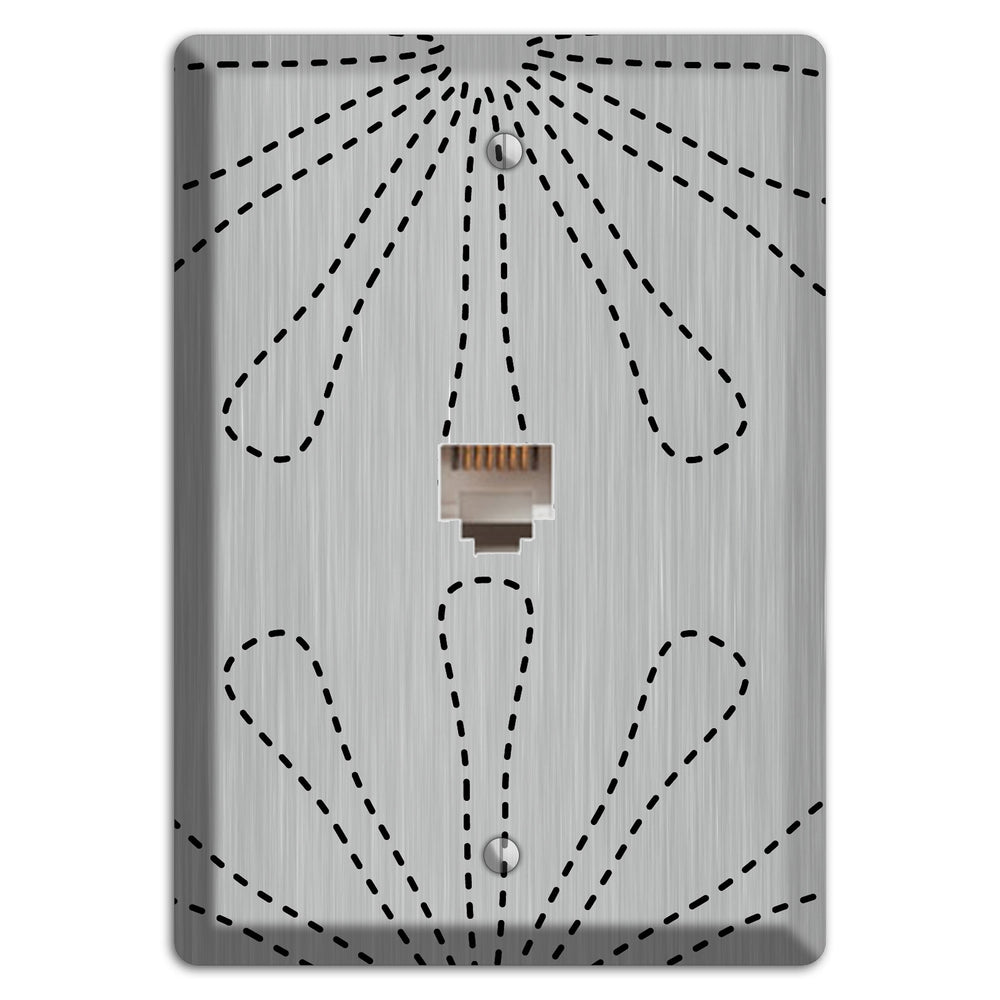 Retro Stipple Floral Stainless Steel Phone Wallplate