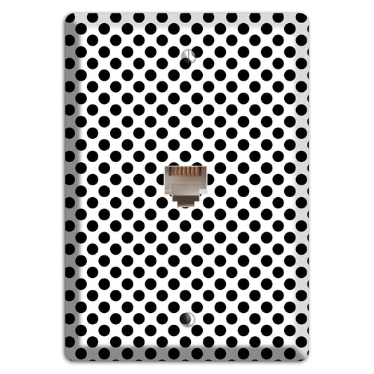 White with Black Packed Small Polka Dots Phone Wallplate