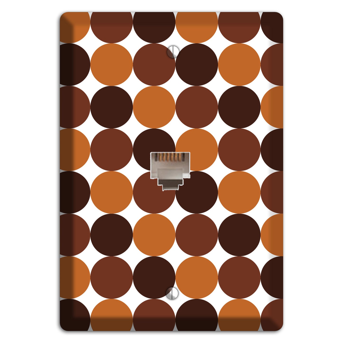 Multi Brown Tiled Dots Phone Wallplate