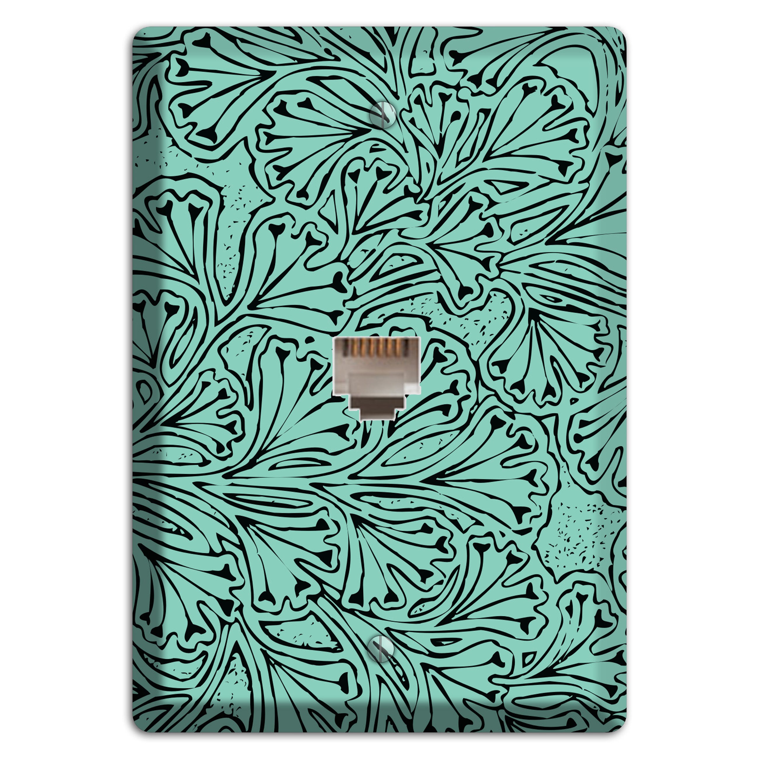 Deco Olive Interlocking Floral Phone Wallplate