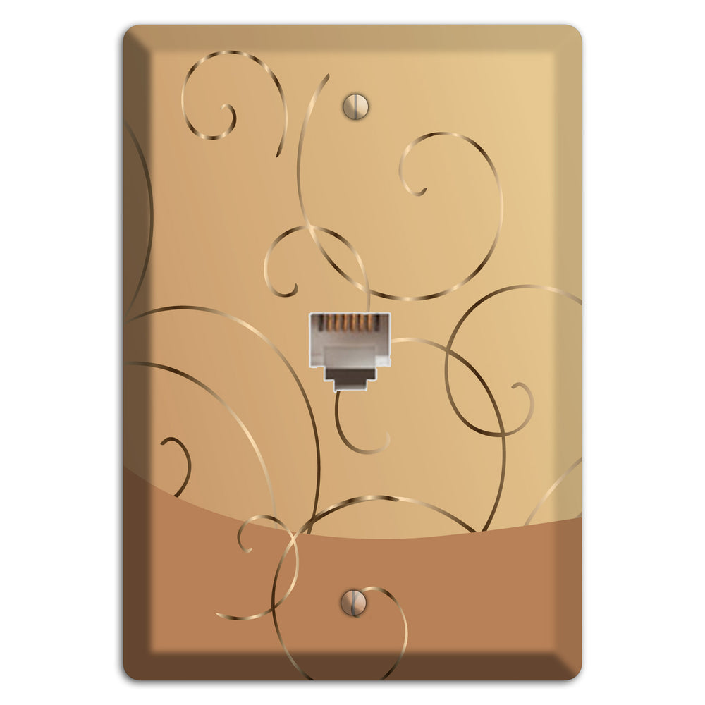 Light Brown and Beige Swirl Phone Wallplate