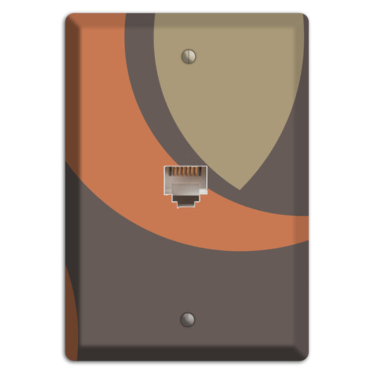 Grey Beige and Orange Abstract Phone Wallplate