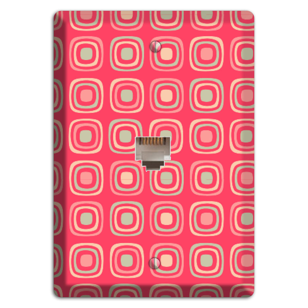 Multo Pink Retro Squares Phone Wallplate
