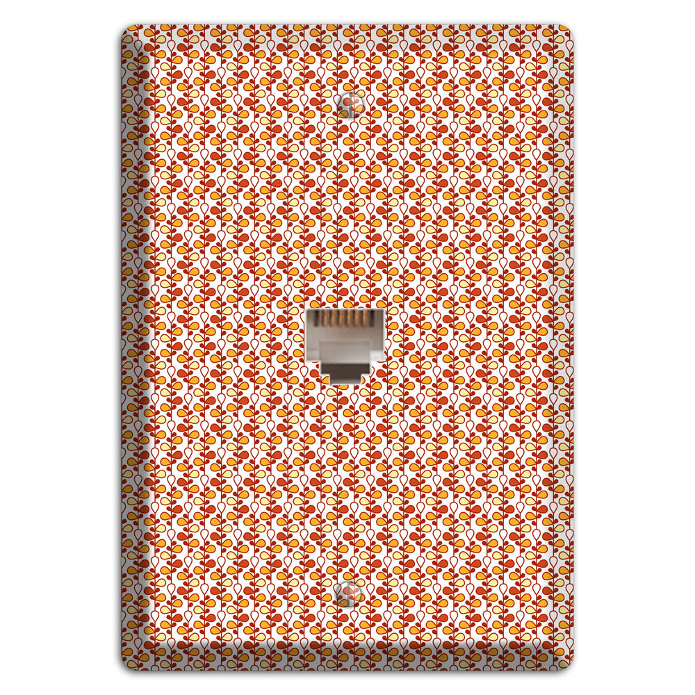 Tiny White Teardrop Vine Phone Wallplate