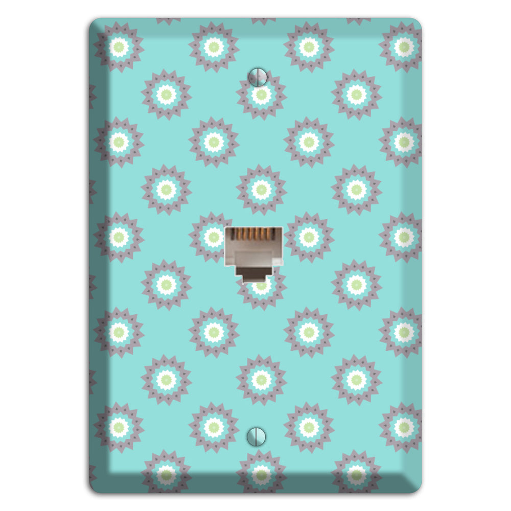 Turquoise with Suzani Dots Phone Wallplate