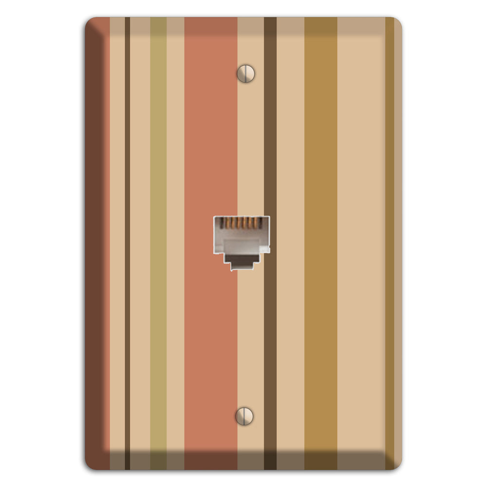 Multi Dusty Pink Vertical Stripes Phone Wallplate