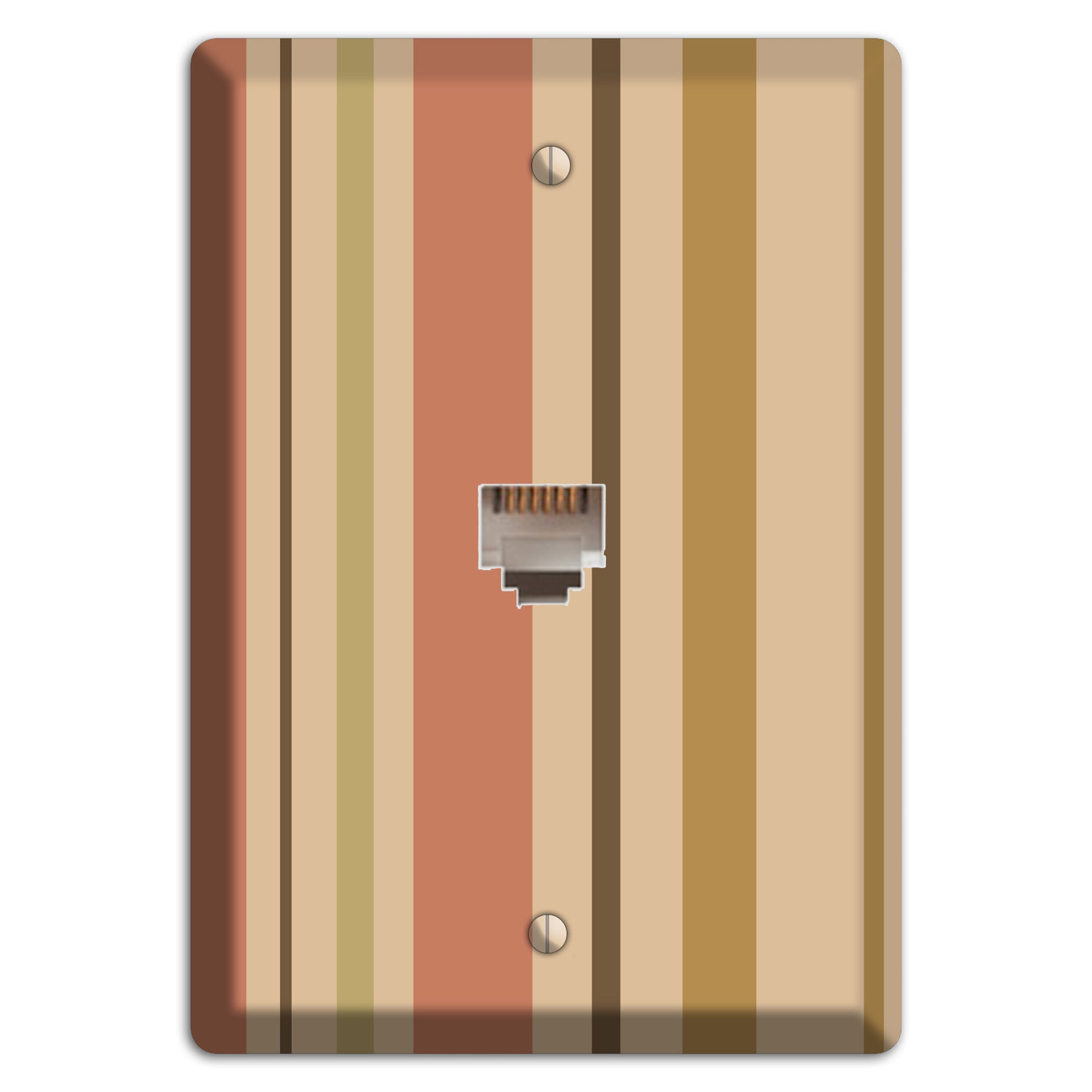 Multi Dusty Pink Vertical Stripes Phone Wallplate