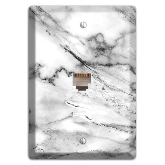 Black and White marble Phone Wallplate