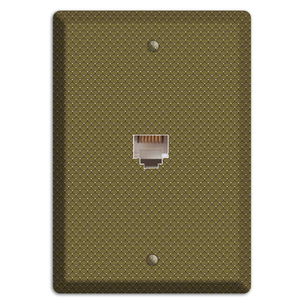 Brown Tiny Deco Scallop Phone Wallplate