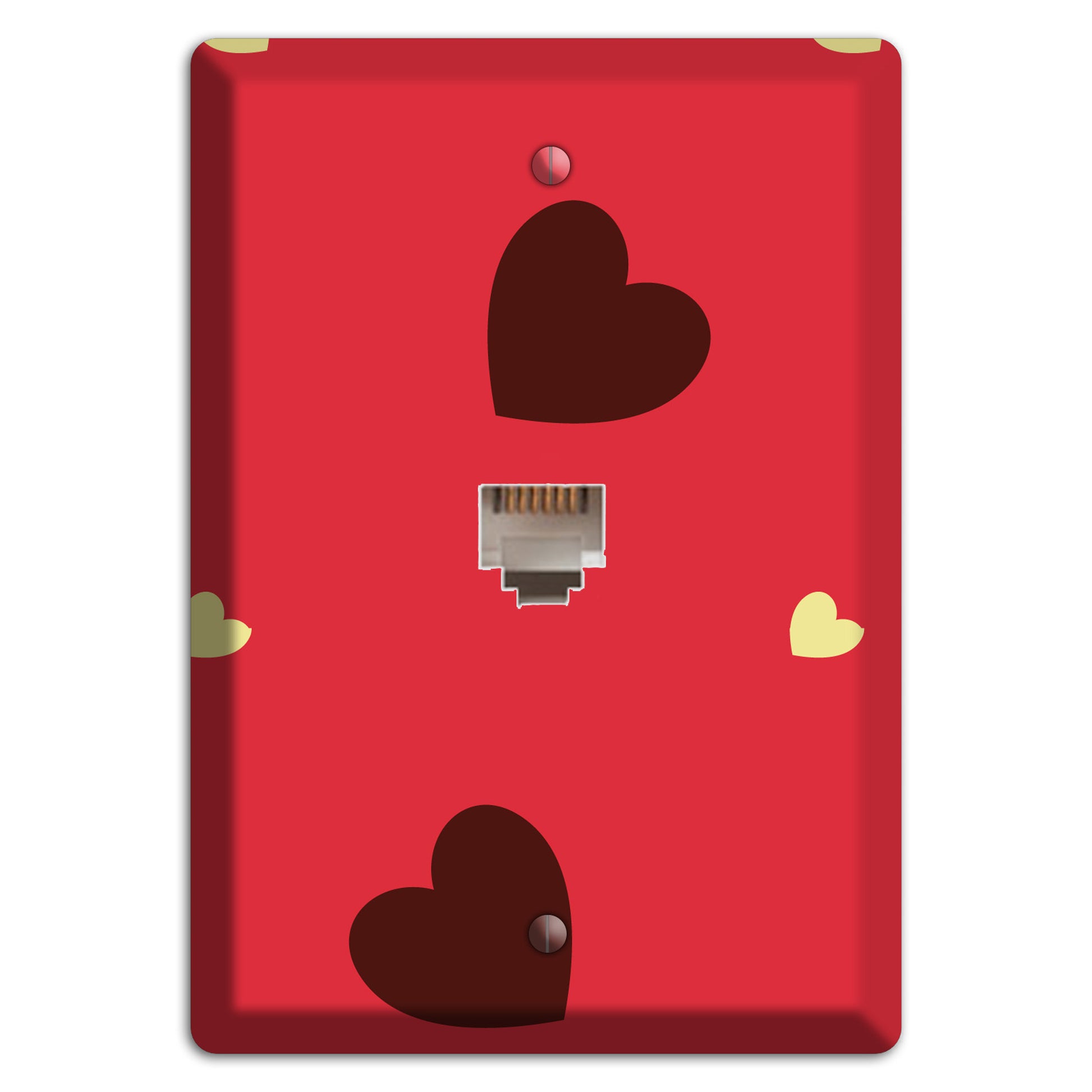 Red with Hearts Phone Wallplate