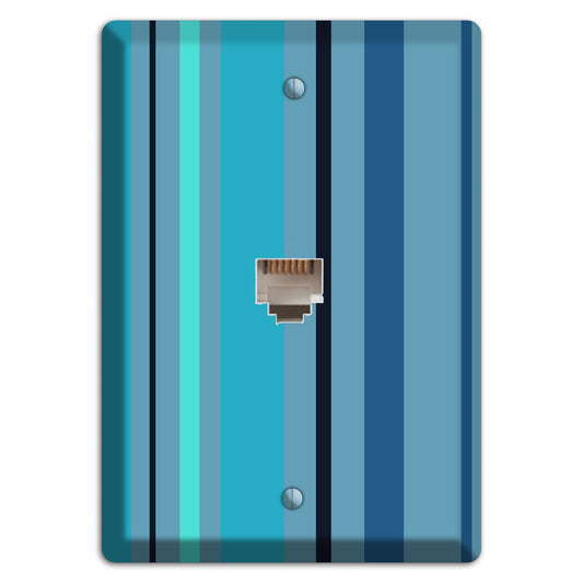 Multi Turquoise Vertical Stripe Phone Wallplate