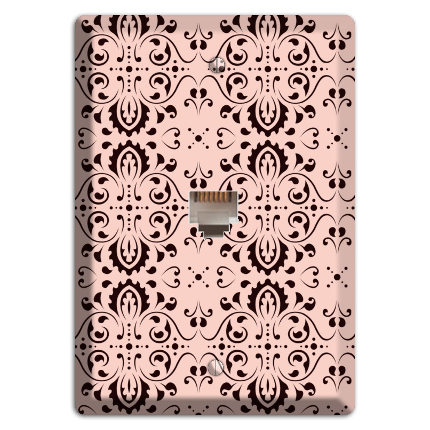 Coral Tapestry Cartouche Phone Wallplate